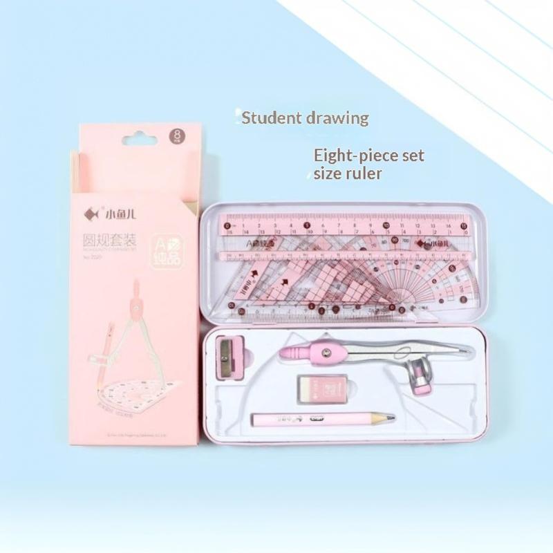 Conjunto de 8 peças de materia - Math Geometry Set With Compass avaliação e preço