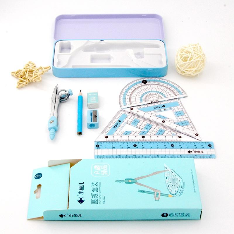 Conjunto de 8 peças de materia - Math Geometry Set With Compass avaliação e preço